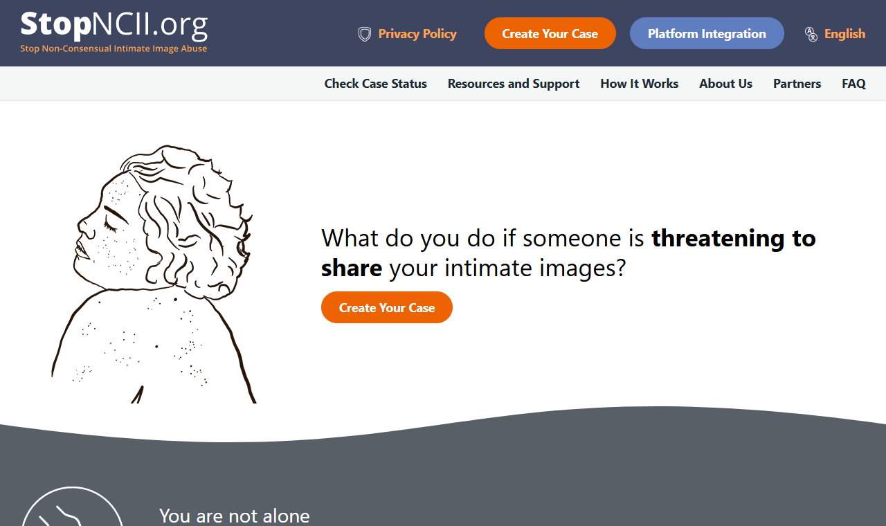StopNCII.org, a service that helps adults stop intimate images being shared on participating platforms